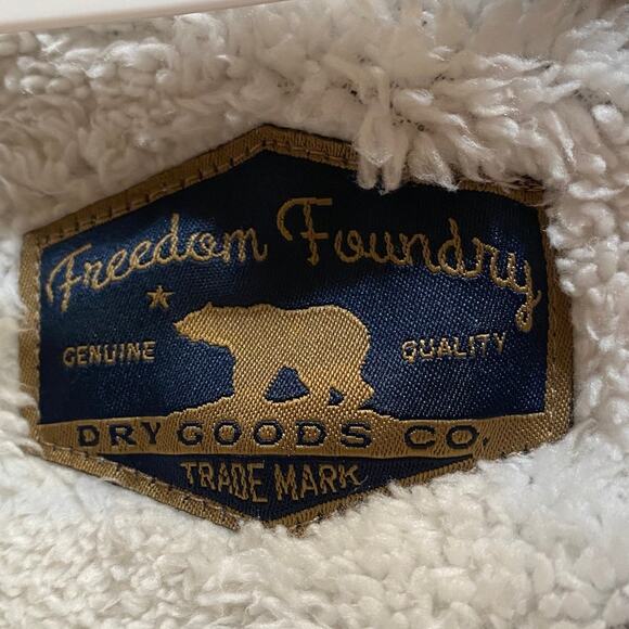 Freedom Foundry Brown&Cream Flannel Plaid  Shacket Sherpa Lined XL Warm Cozy - Picture 3 of 6